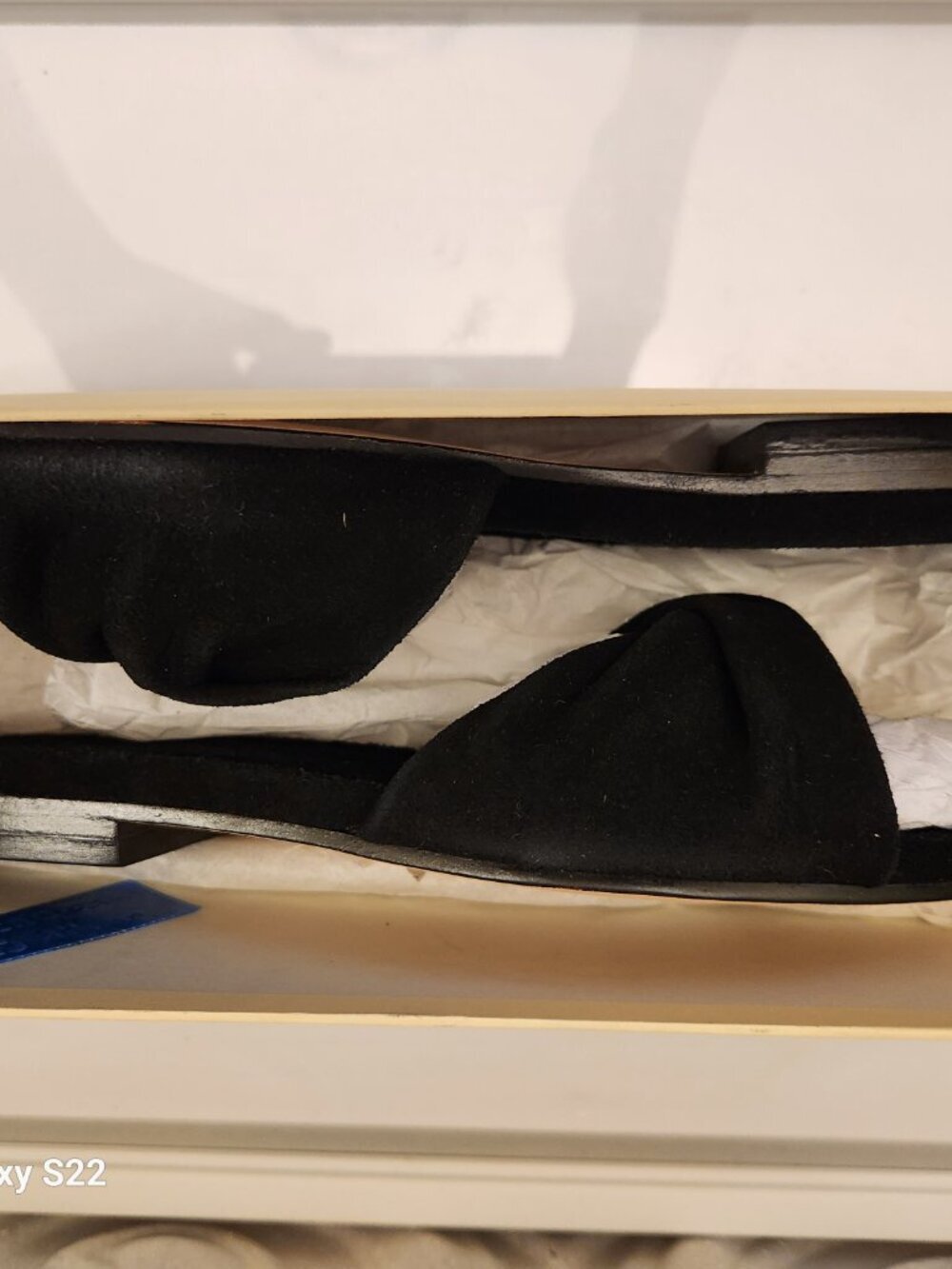 Bettye Muller NY Black Suede Twist Knot "Score" slides. NIB. Size 6.5 - Picture 7 of 9